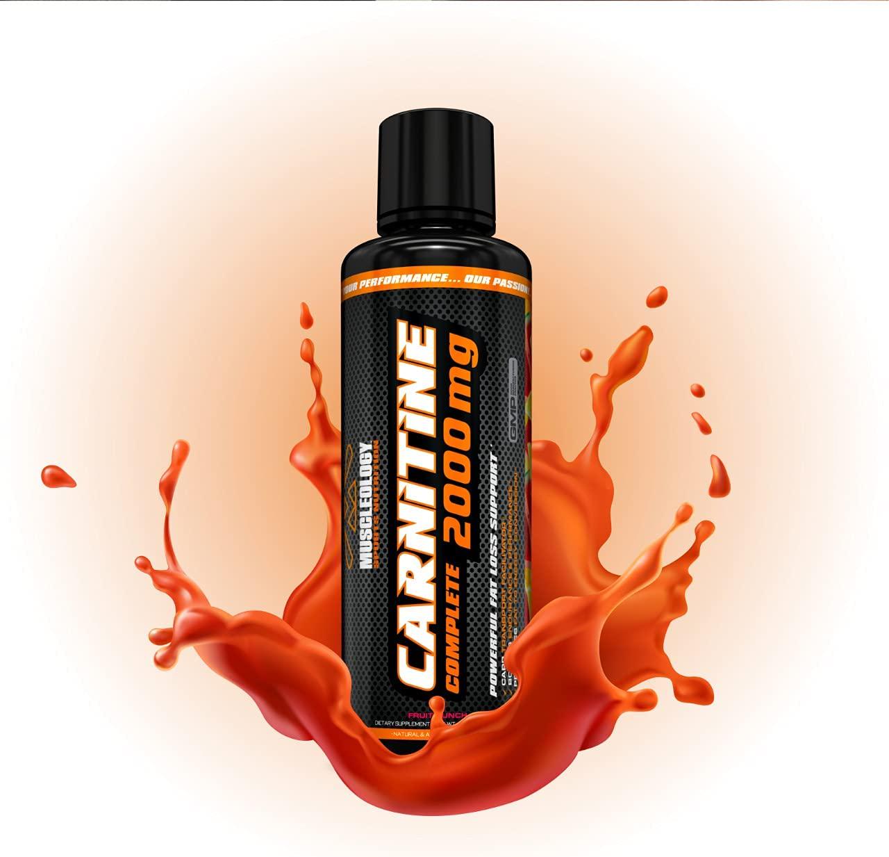 Muscleology Liquid L-Carnitine 2000 Supplement, Fruit Punch, 16 Ounce