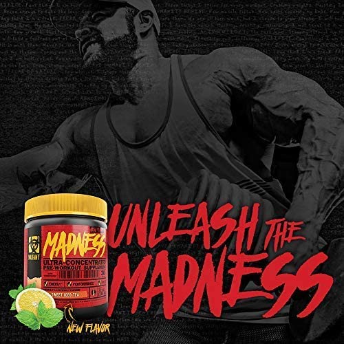 Mutant BCAA Thermo + Madness + Shaker Cup Bundle - Keto Friendly, Vegan, Pre-Workout Energy Support with 1L Shaker Cup – 285 g and 225 g – Candy Crush and Sweet Iced Tea