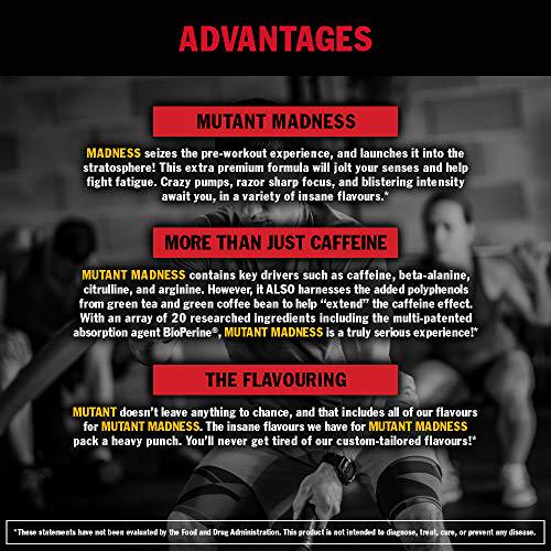 Mutant Madness - Redefines The Pre-Workout Experience and Takes it to a Whole New Extreme Level, Engineered Exclusively for High Intensity Workouts, 225g Fruit Punch