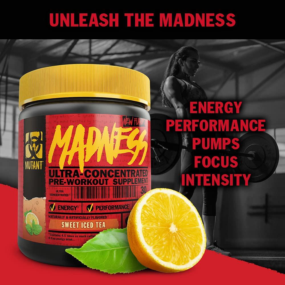 Mutant Madness – Redefines The Pre-Workout Experience and Takes it to a Whole New Extreme Level – Engineered Exclusively for High Intensity Workouts – 225 g – Sweet Iced Tea
