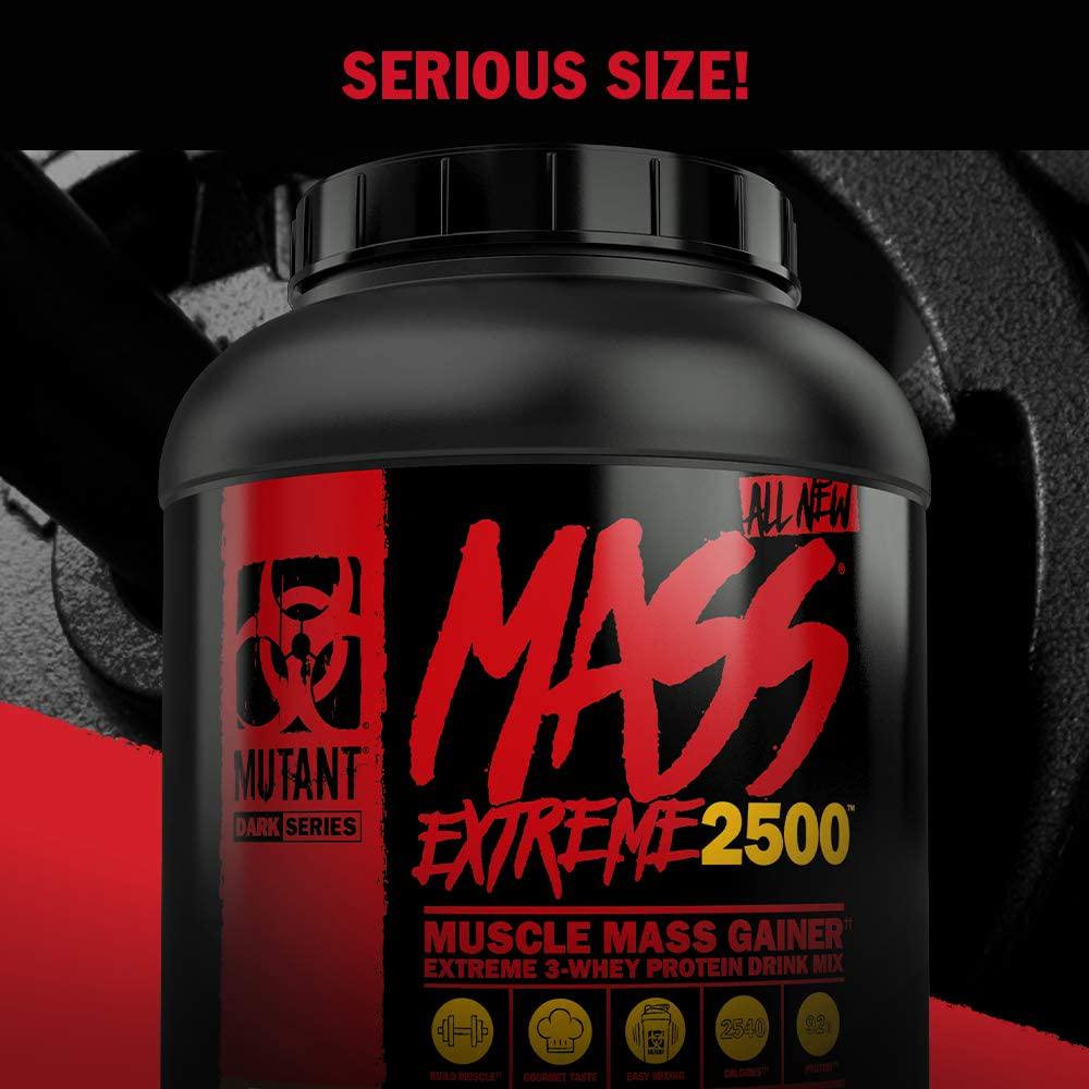 Mutant Mass Extreme Gainer Whey Protein Powder Build Muscle Size and Strength High Density Clean Calories 6 lbs Cookies and Cream