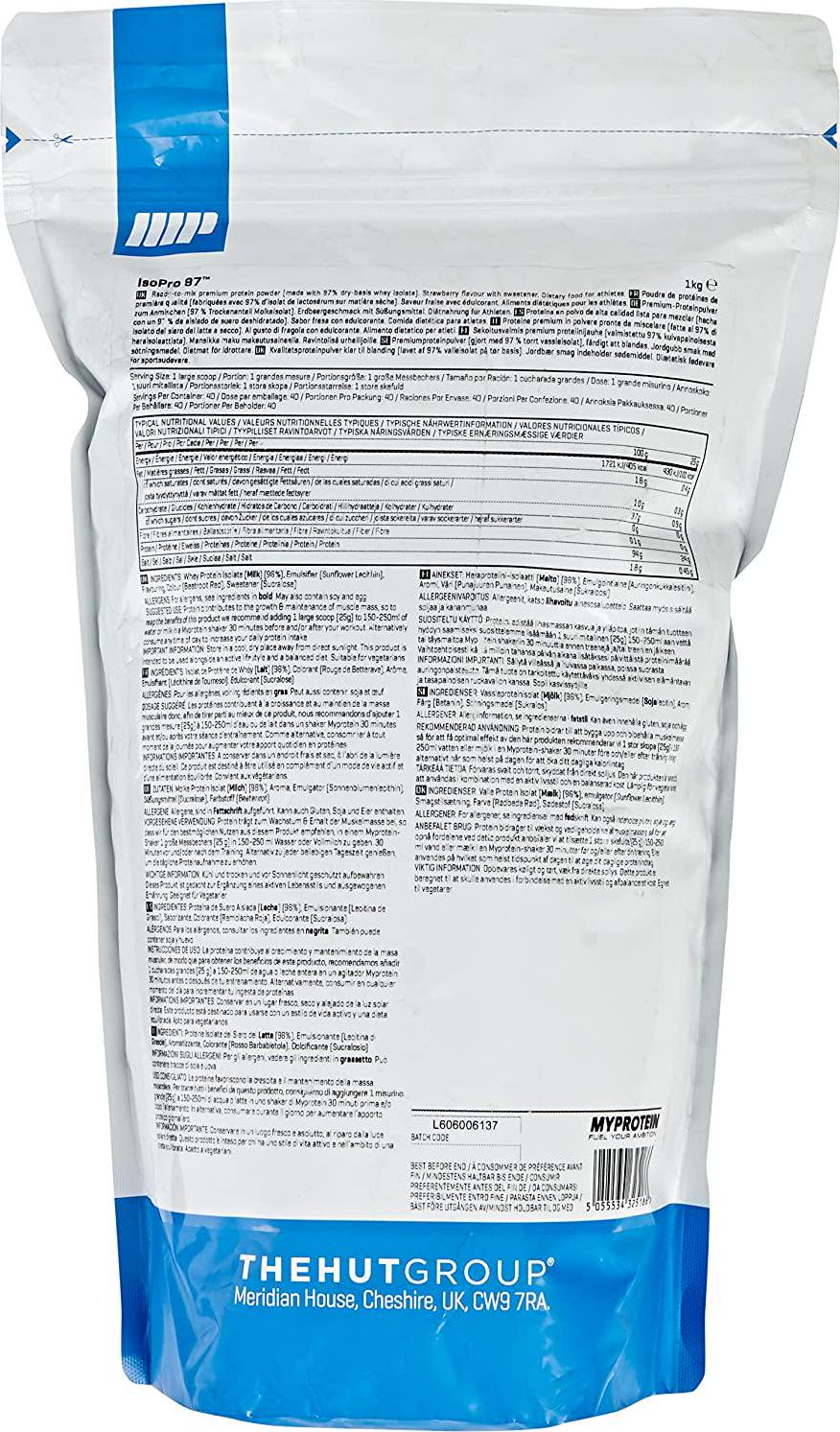 MyProtein Iso:Pro 97, Strawberry, 1Kg