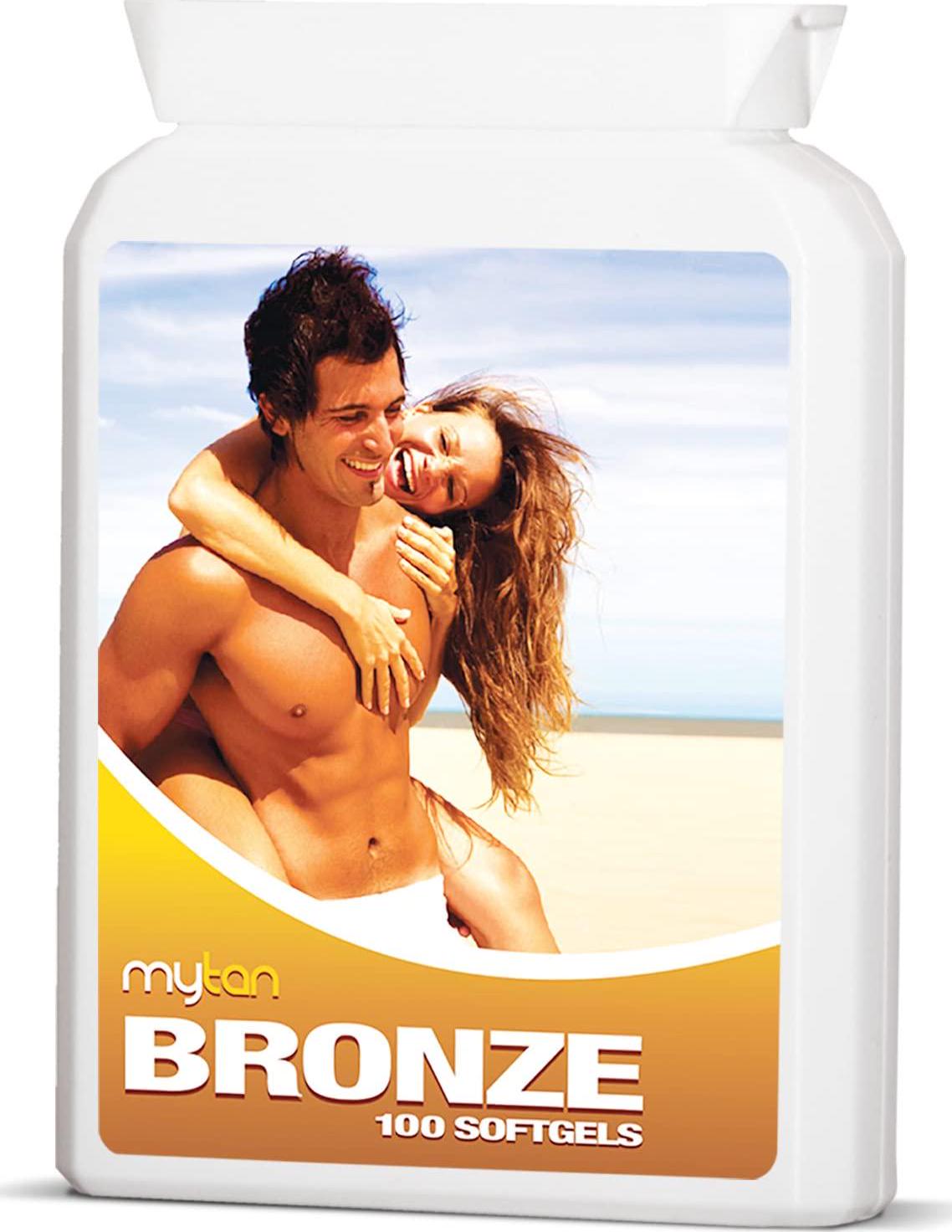 MyTan Bronze Tanning Pills | 100 Softgels | Sunless Tan Supplement | With Astaxanthin Lutein Lycopene And More | Over 7-Week Supply