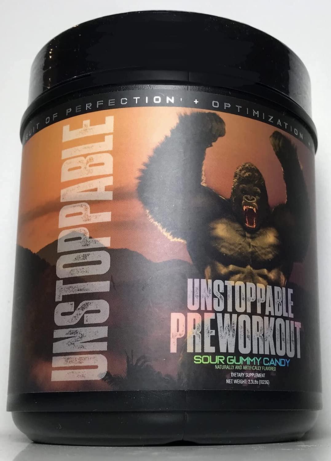 My Potential Unstoppable Pre Workout - 30x34g Servings - Giant Pumps, Energy, Power, Endurance, Hydration - Creatine, Citrulline, Beta-Alanine, Electrolytes, 250mg Caffeine-(Sour Gummy Candy)- 2.3lb