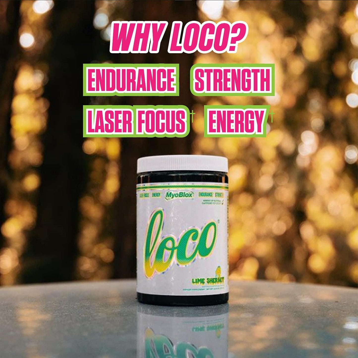 MyoBlox LOCO Pre-Workout Nitric Oxide Booster | Supports Muscle Pumps and Enhanced Vascularity | for Energy, Focus and Intensity | 400mg of Natural Caffeine per Scoop (Lime Sherbet)