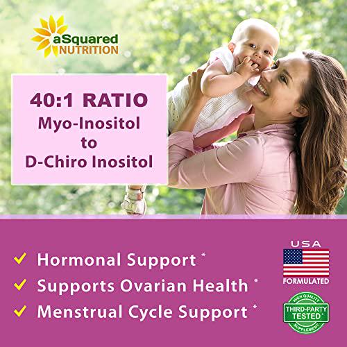 Myo-Inositol and D-Chiro Inositol Supplement - 180 Capsules - Plus Vitamin D3 and Zinc - Myo and D-Chiro Inositol 40 to 1 Ratio - VIT B8 Complex Pills
