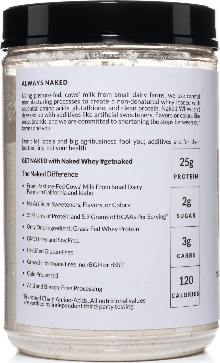 NAKED WHEY 1LB - Only 1 Ingredient, 100% Grass Fed Whey Protein Powder From Idaho and California Farms, Undenatured, No GMOs, No Soy, Gluten Free, Stimulate Muscle Growth, Enhance Recovery - 15 Servings