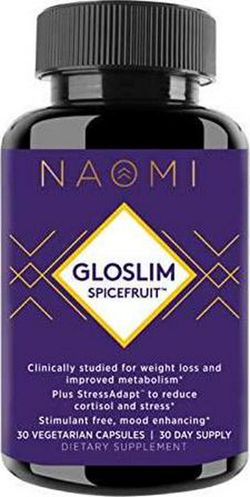 NAOMI GloSlim SpiceFruit, Non-Stimulant Weight Management Supplement and Stress Support - with GloSlim SpiceFruit and Sensoril Ashwagandha - 30 Veggie Capsules Metabolism Booster