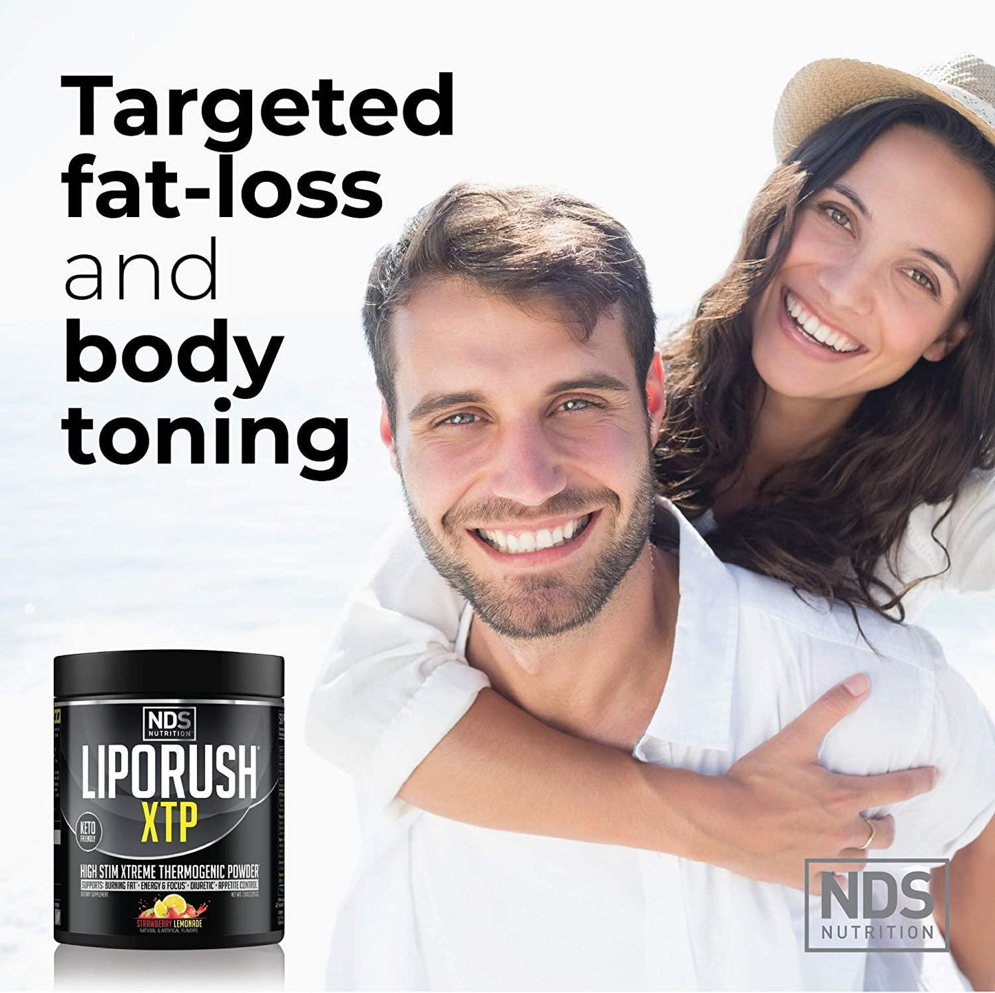 NDS Nutrition LipoRush XTP Thermogenic Fat Burner with L-Carnitine - Energy, Focus, and Appetite Control - Extreme Thermogenic Fat Burning Powder Weight Loss - Strawberry Lemonade (45 Servings)