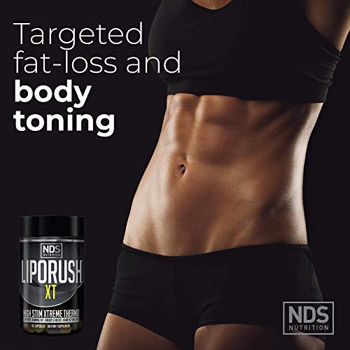NDS Nutrition LipoRush XT - Super Concentrated Thermogenic with L-Carnitine and Teacrine for Shredding Fat - Supports Maximum Energy, Focus, Calorie Burning, Diuretic, Appetite Control (60 Capsules)