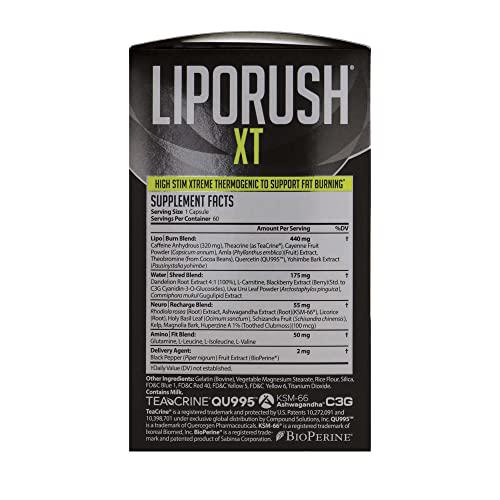 NDS Nutrition Maximum Strength Dual Impact Stack - Complete 2-in-1 Fat Loss Stack Enhanced with Teacrine, L-Carnitine, CLA for Serious Results - Censor 90 Softgels and LipoRush XT 60 Capsules