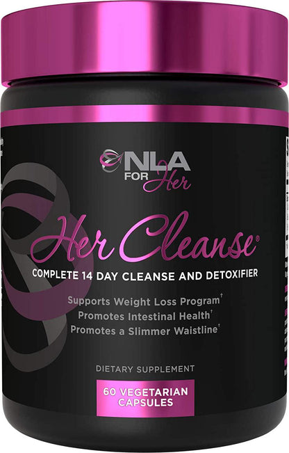 NLA for Her Cleanse - (60 Vegetarian Capsules) - Complete Detoxifier and Cleanse - Full Body Cleanse and Detox Support, Promotes Healthy Gut and Digestive System, and Prevents Bloating and Gas