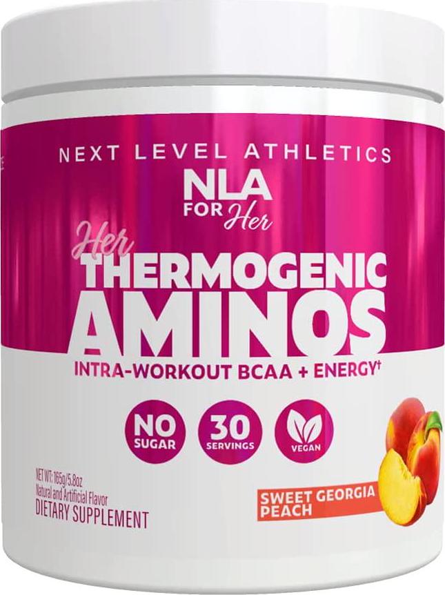 NLA for Her - Her Amino Burner - Intra-Workout BCAA Fat Burner + Energy - Sustained Energy, Focus, and Endurane. Promotes Fat Loss and Boosts Metabolism - 195 Grams (Sweet Georgia Peach)