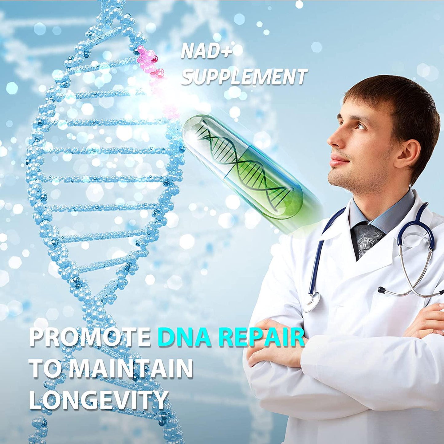 NMN Supplement, 500MG (120 Capsules) NMN Nicotinamide Mononucleotide Powder for Supports Anti-Aging, Longevity and Energy, Enhance Concentration, Naturally Boost NAD+ Levels