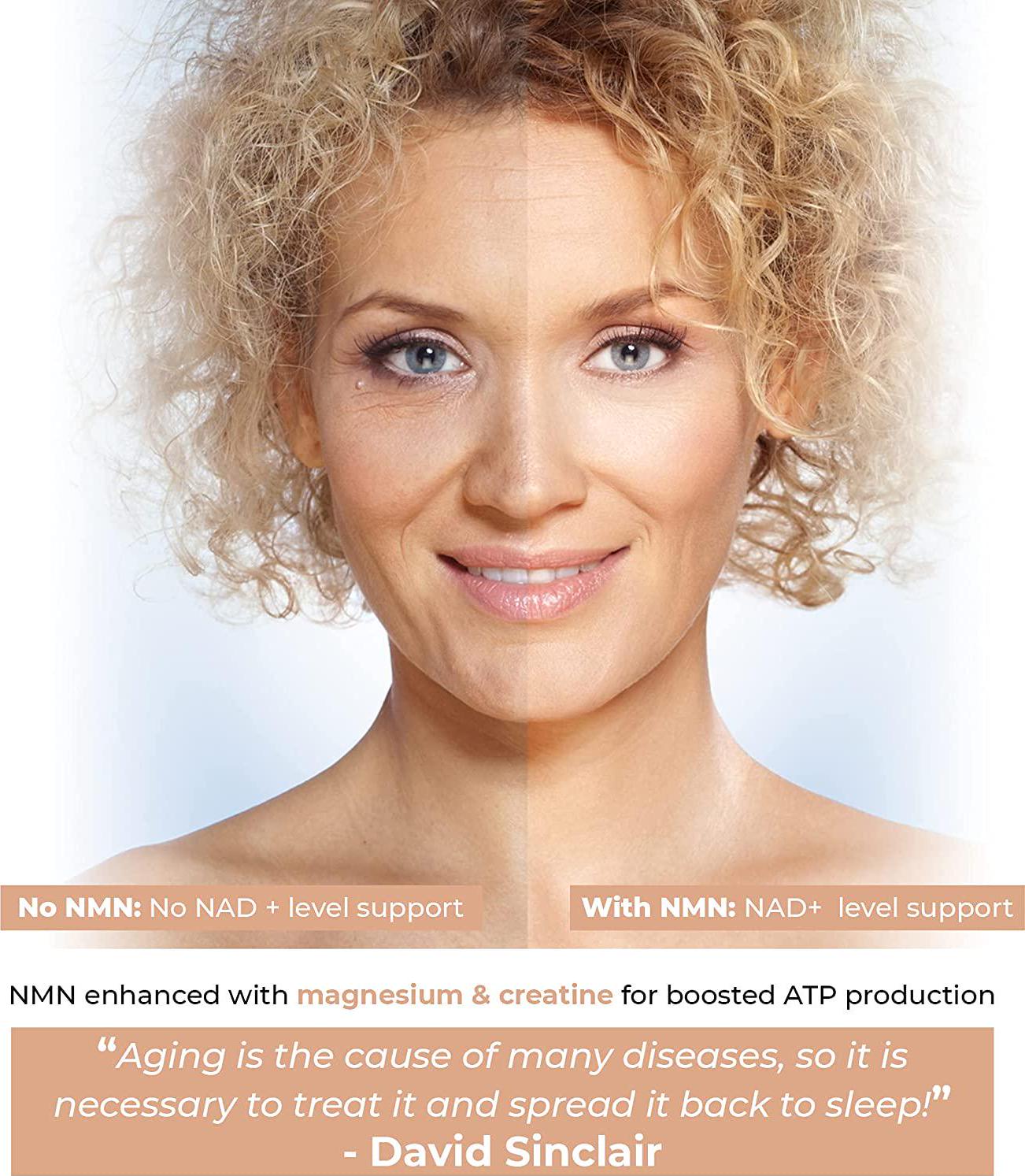 NMN Supplement with Magnesium Malate and Creatine, Nicotinamide 500mg, Potent Anti Aging and Skin Care, Brain Booster Supplements, NAD Cell Regenerator for DNA Repair,Longevity and Energy, 60 Capsule