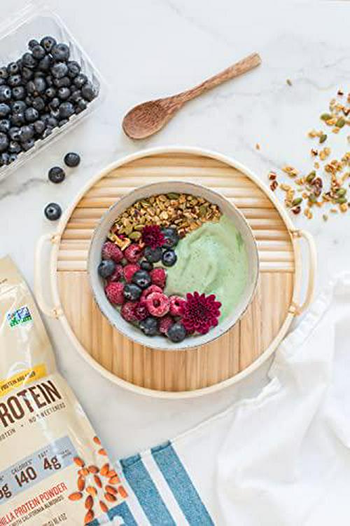 NOOSH Plant Based Almond Protein Powder Vanilla - Vegan, Naturally Sourced Ingredients, Non-GMO, Gluten Free, Kosher, Peanut Free, Soy Free, Dairy Free 17g of Protein per Serving (1.15lb)