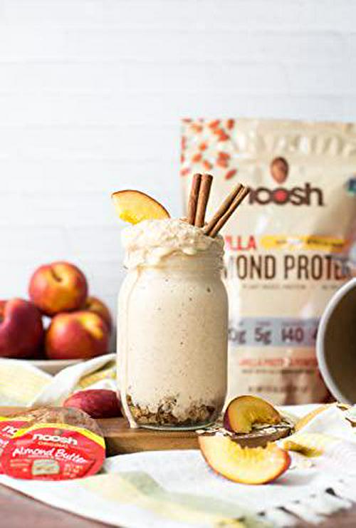 NOOSH Plant Based Almond Protein Powder Vanilla - Vegan, Naturally Sourced Ingredients, Non-GMO, Gluten Free, Kosher, Peanut Free, Soy Free, Dairy Free 17g of Protein per Serving (1.15lb)