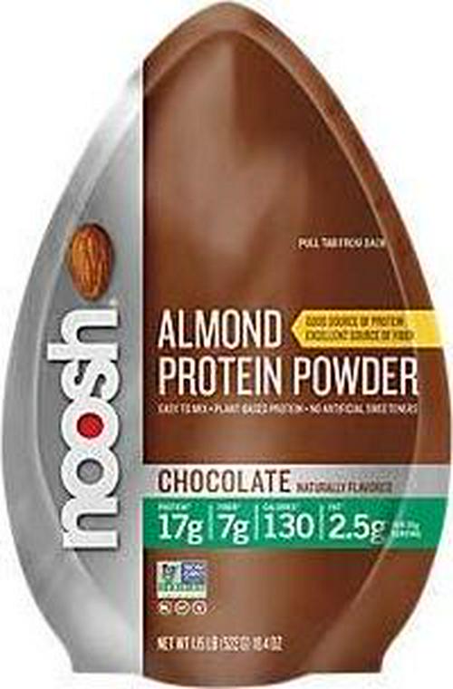 NOOSH Plant Based Almond Protein Powder Chocolate 35 Gram - Vegan, All Natural Ingredients, Non-GMO, Gluten Free, Kosher, Peanut Free, Soy Free, Dairy Free 17g of Protein per Serving (1.15lb)