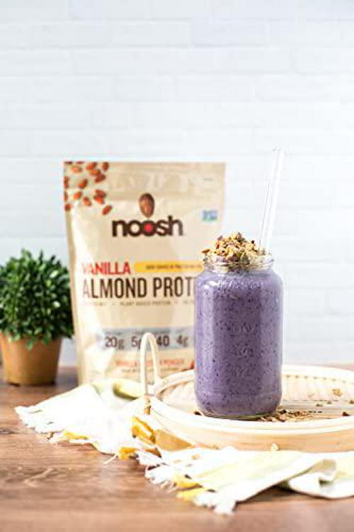 NOOSH Plant Based Almond Protein Powder Vanilla - Vegan, Naturally Sourced Ingredients, Non-GMO, Gluten Free, Kosher, Peanut Free, Soy Free, Dairy Free 17g of Protein per Serving (1.15lb)