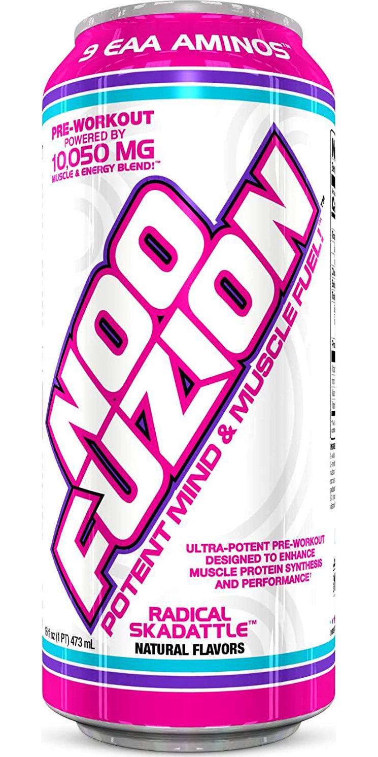 NOO Fuzion PreWorkout Energy Drink with 9 EAA Aminos Radical Skadattle (12 Drinks)