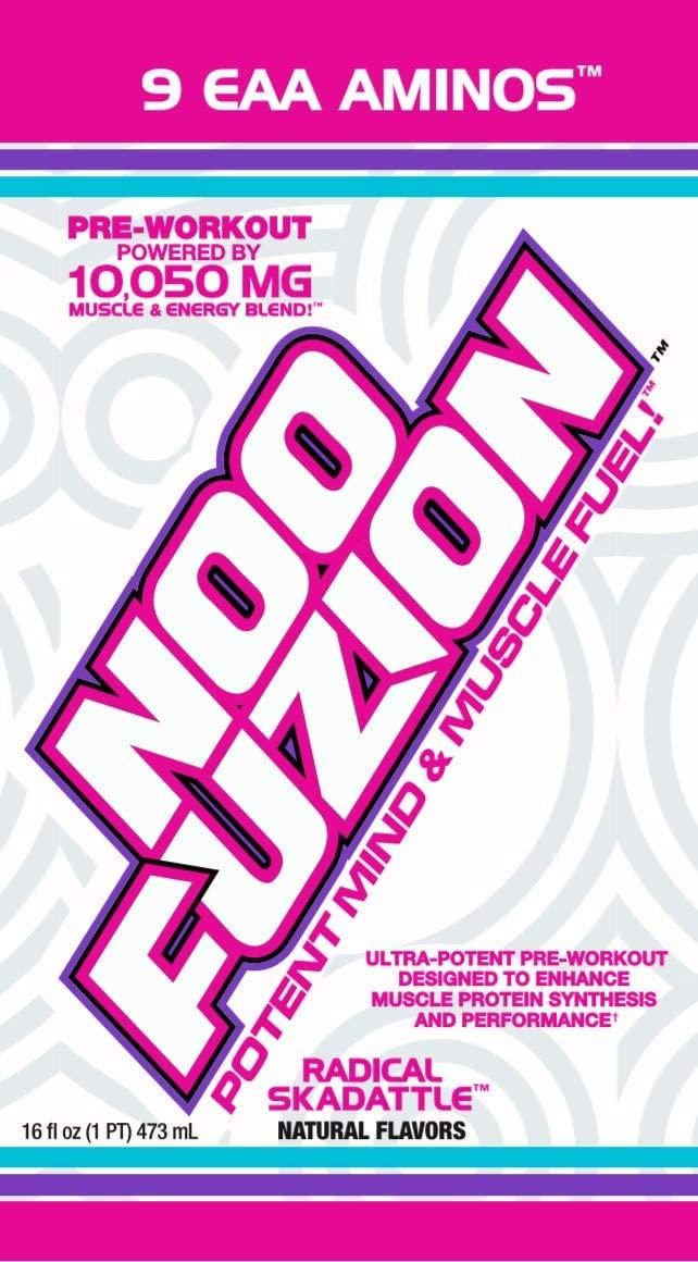 NOO Fuzion PreWorkout Energy Drink with 9 EAA Aminos Radical Skadattle (12 Drinks)