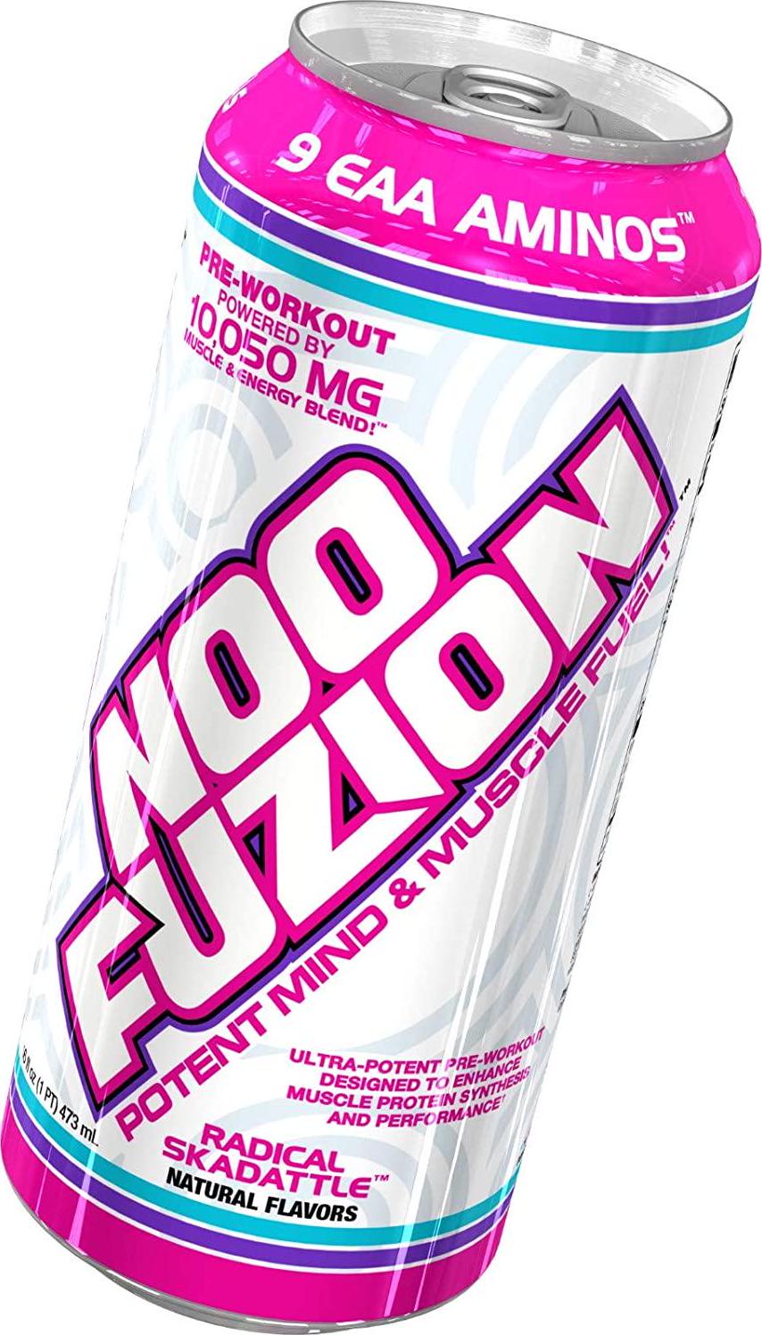 NOO Fuzion PreWorkout Energy Drink with 9 EAA Aminos Radical Skadattle (12 Drinks)