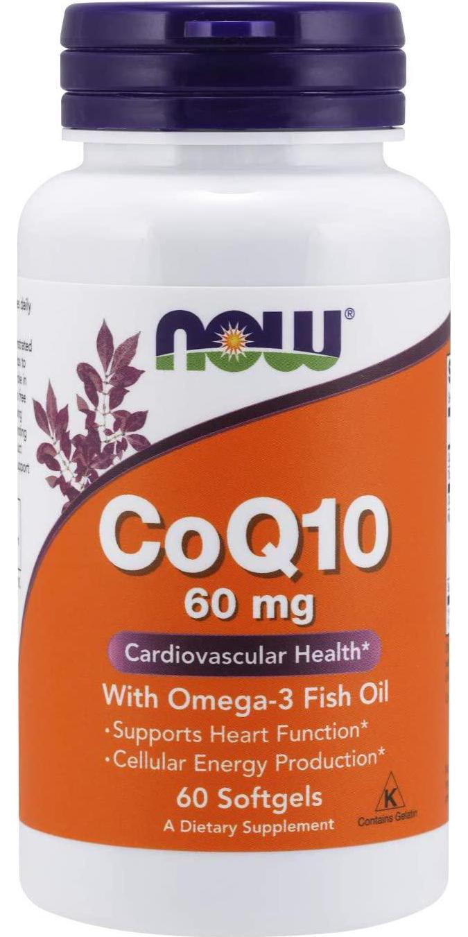 NOW Coq10 60mg With Omega-3, 60 Softgels
