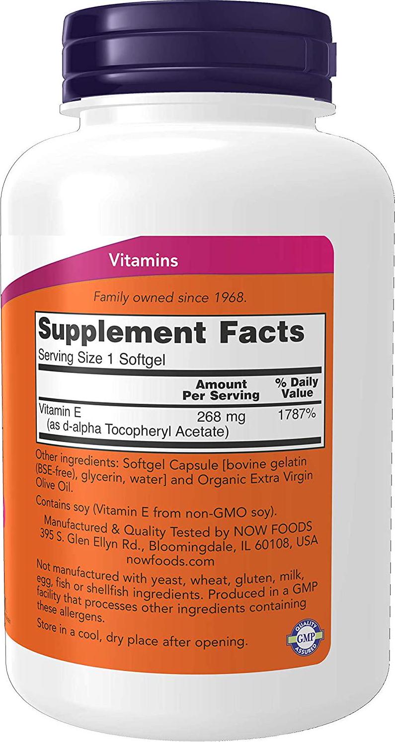 NOW E-400 d-alpha, 250 Softgels