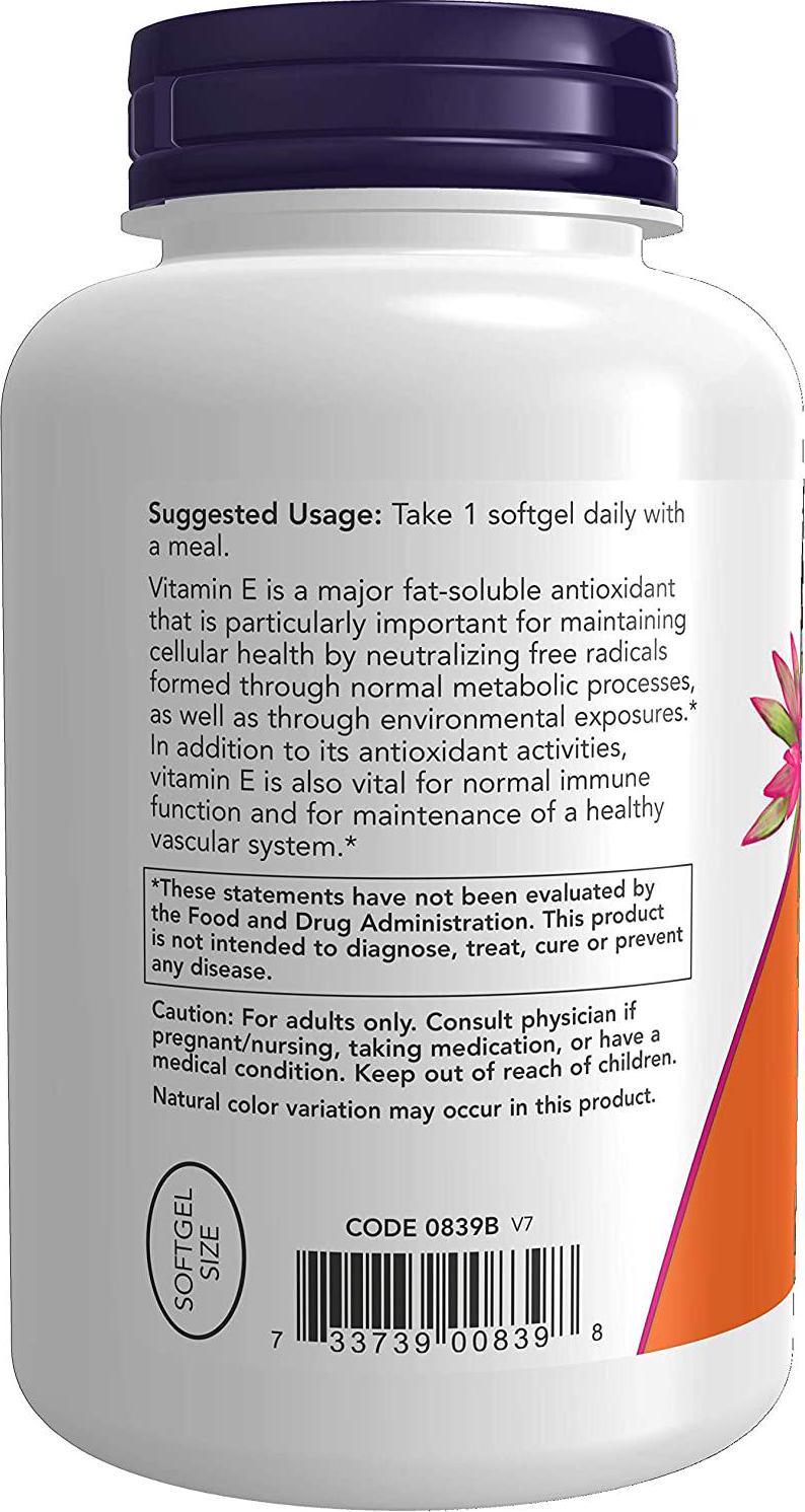 NOW E-400 d-alpha, 250 Softgels