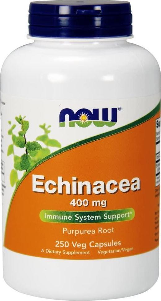 NOW Echinacea Root 400mg, 250 Veg Capsules