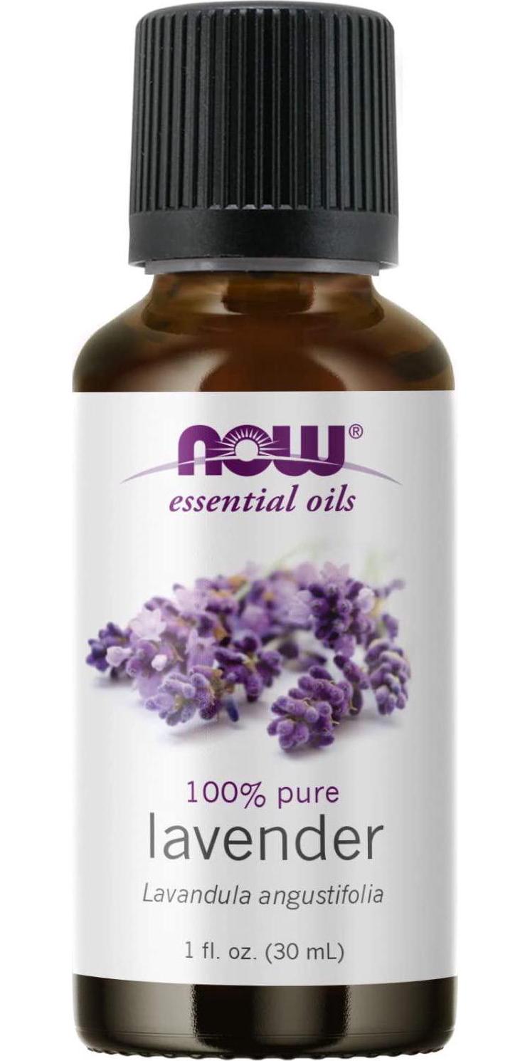 NOW Essential Oils, Lavender Oil, Soothing Aromatherapy Scent, Steam Distilled, 100% Pure, Vegan, Child Resistant Cap, 1-Ounce