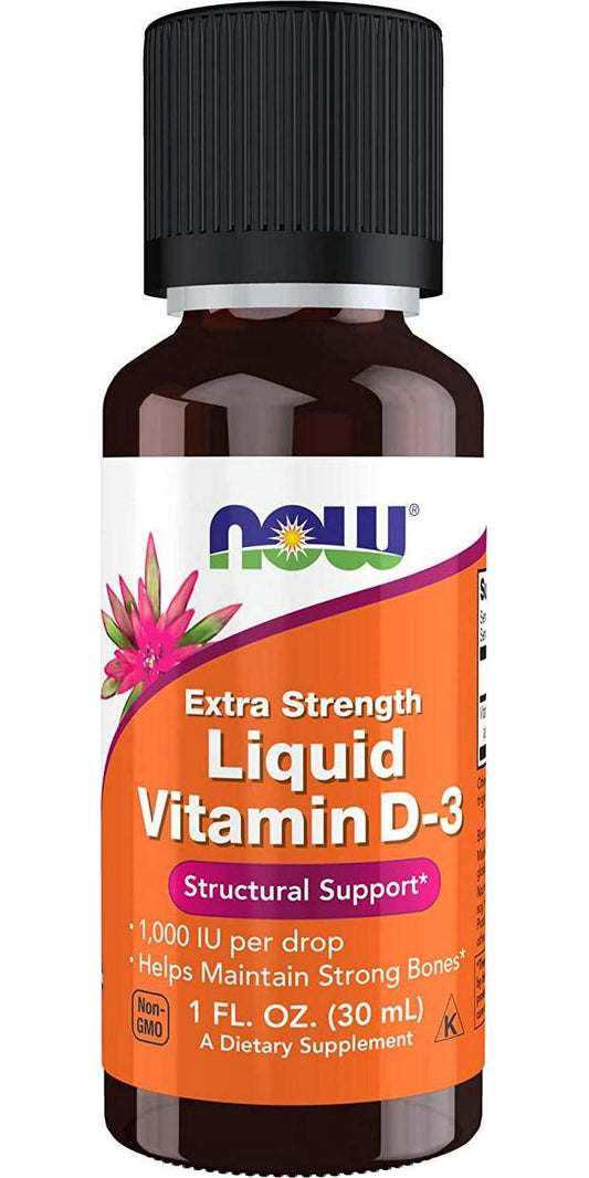 NOW Extra Strength Liquid Vitamin D-3, 1-Ounce
