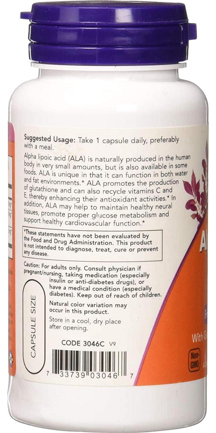 NOW Foods - Alpha Lipoic Acid 600 mg. - 60 Vegetarian Capsules