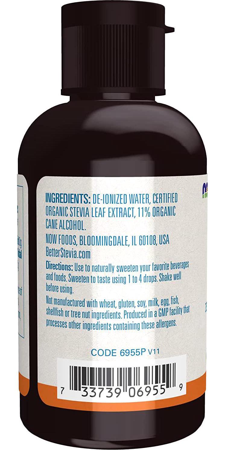 NOW Foods, Better Stevia Liquid, Original, Zero-Calorie Liquid Sweetener, Low Glycemic Impact, Certified Non-GMO, 2-Ounce