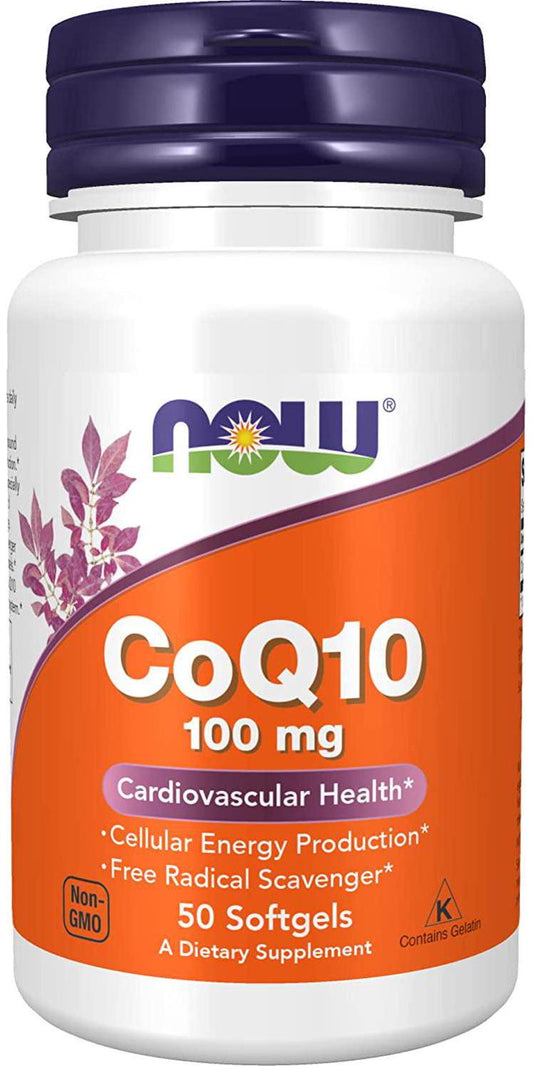 NOW Foods CoQ10 100 mg Softgels, 50 ct