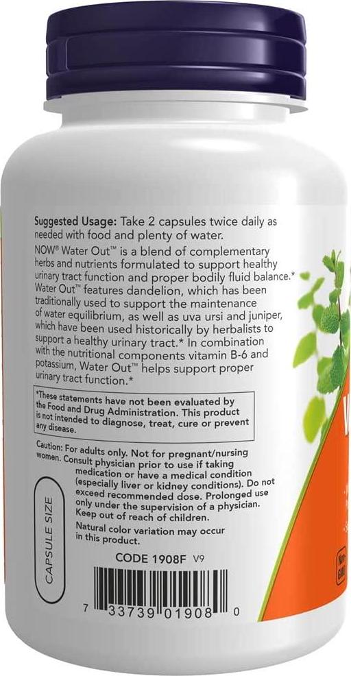 NOW Foods Water Out - 100 Veg Capsules