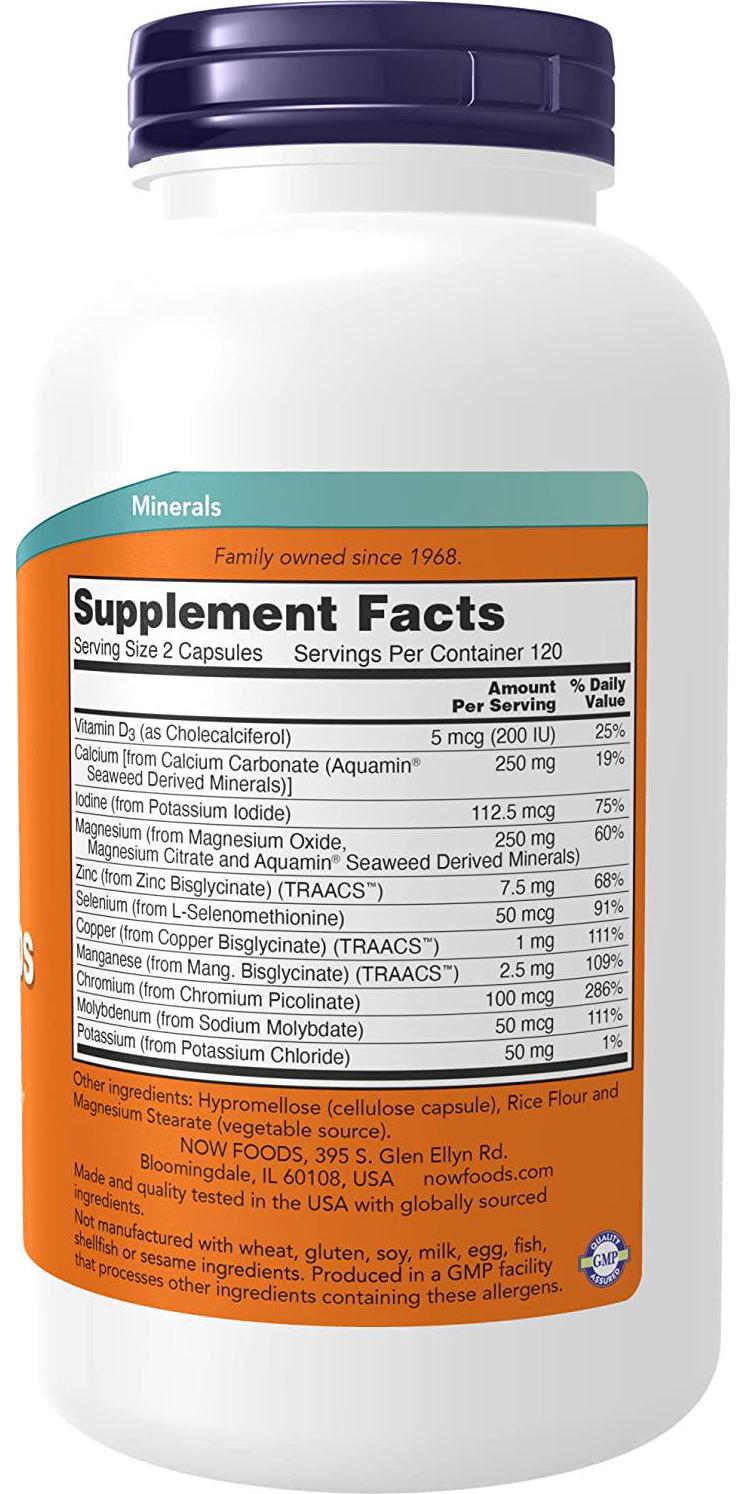 NOW Full Spectrum Mineral Caps,240 Capsules