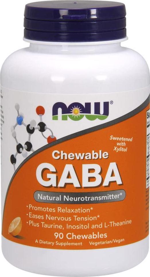 NOW GABA Orange Flavor, 90 Chewables