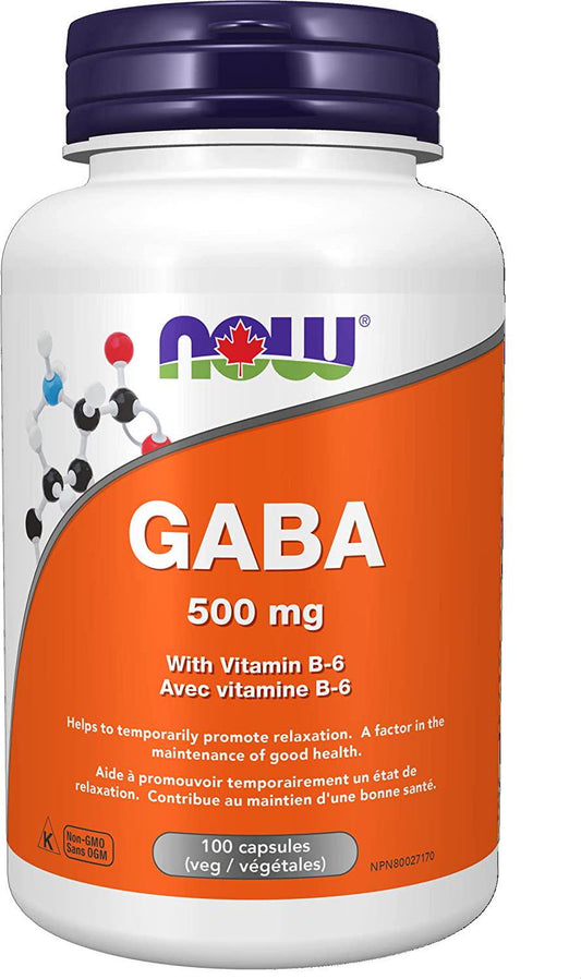NOW Gaba 500mg, 100 Veg Capsules