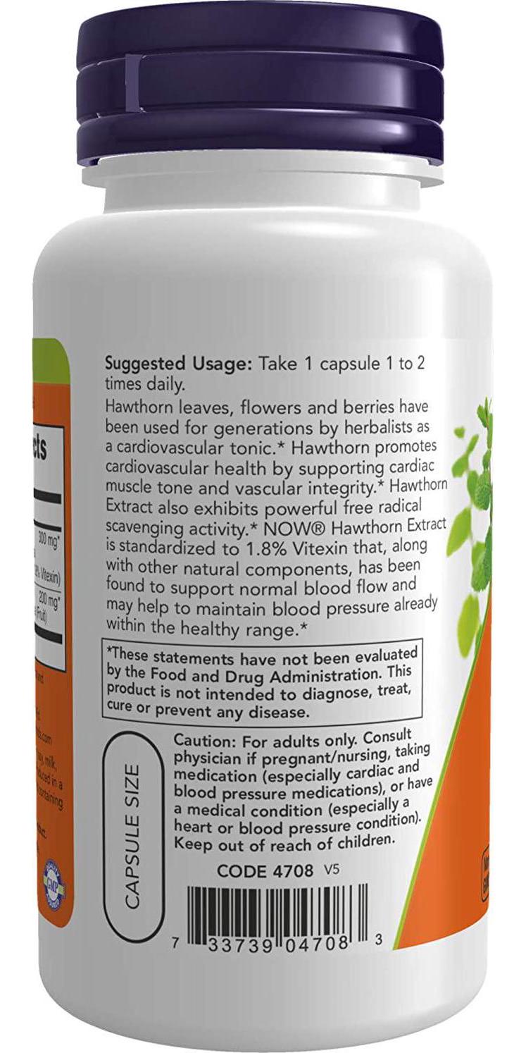 NOW Hawthorn Extract 300 mg,90 Veg Capsules