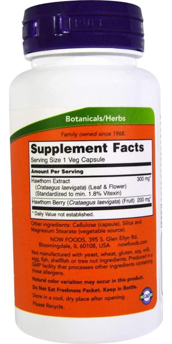 NOW Hawthorn Extract 300 mg,90 Veg Capsules