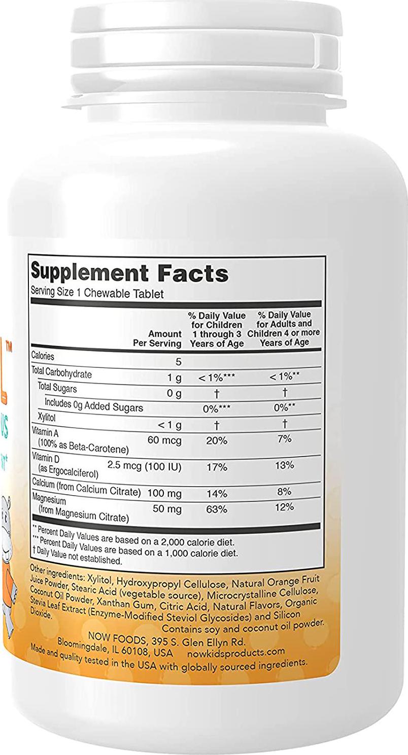 NOW Kid Cal,100 Chewables