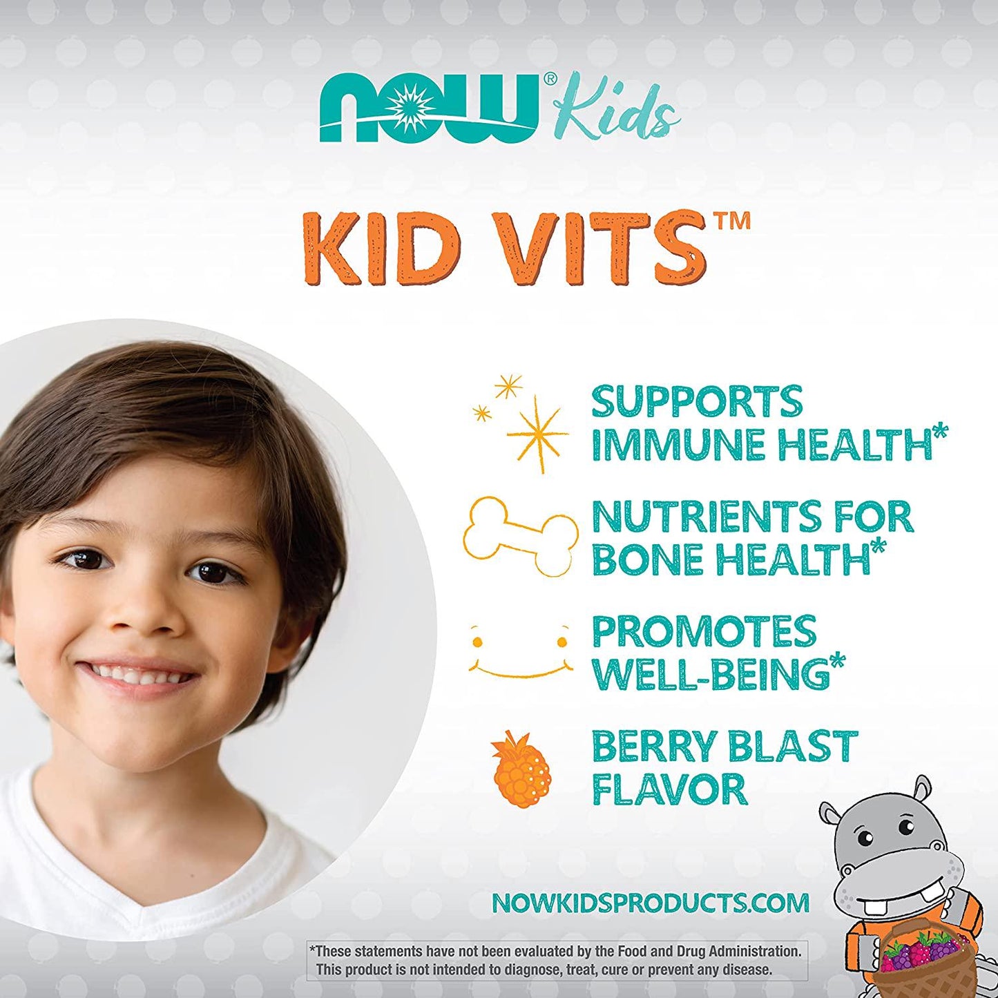 NOW Kid Vits Berry Blast,120 Chewables