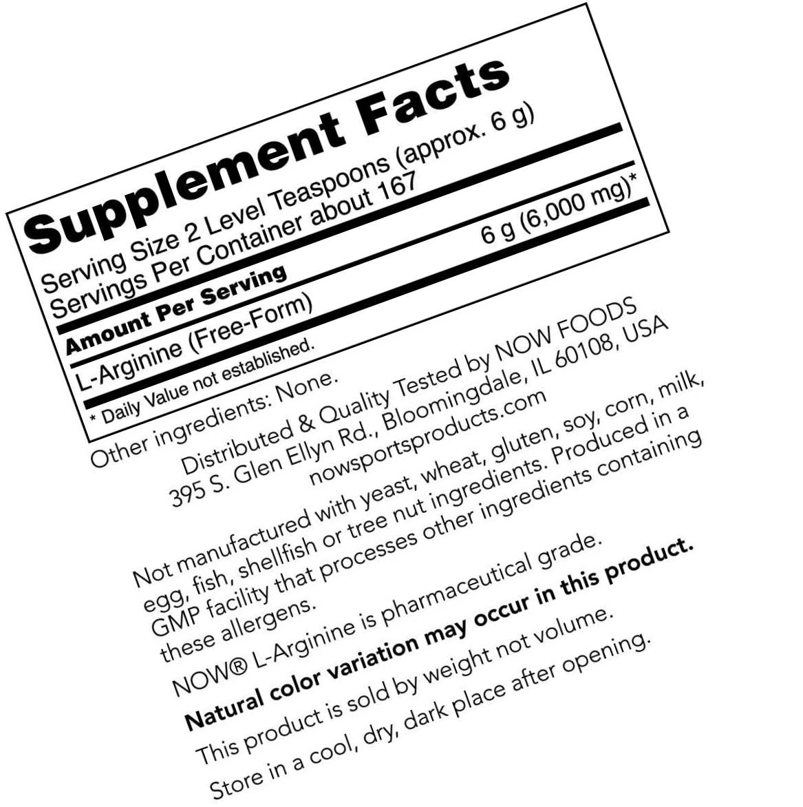 NOW L-Arginine Powder, 2.2-Pound