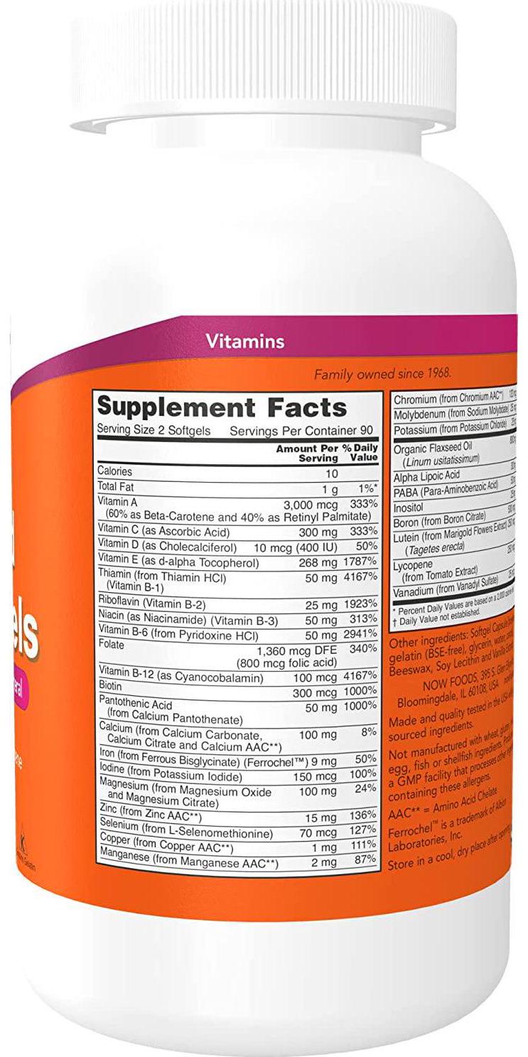 NOW Liquid Multi,180 Softgels