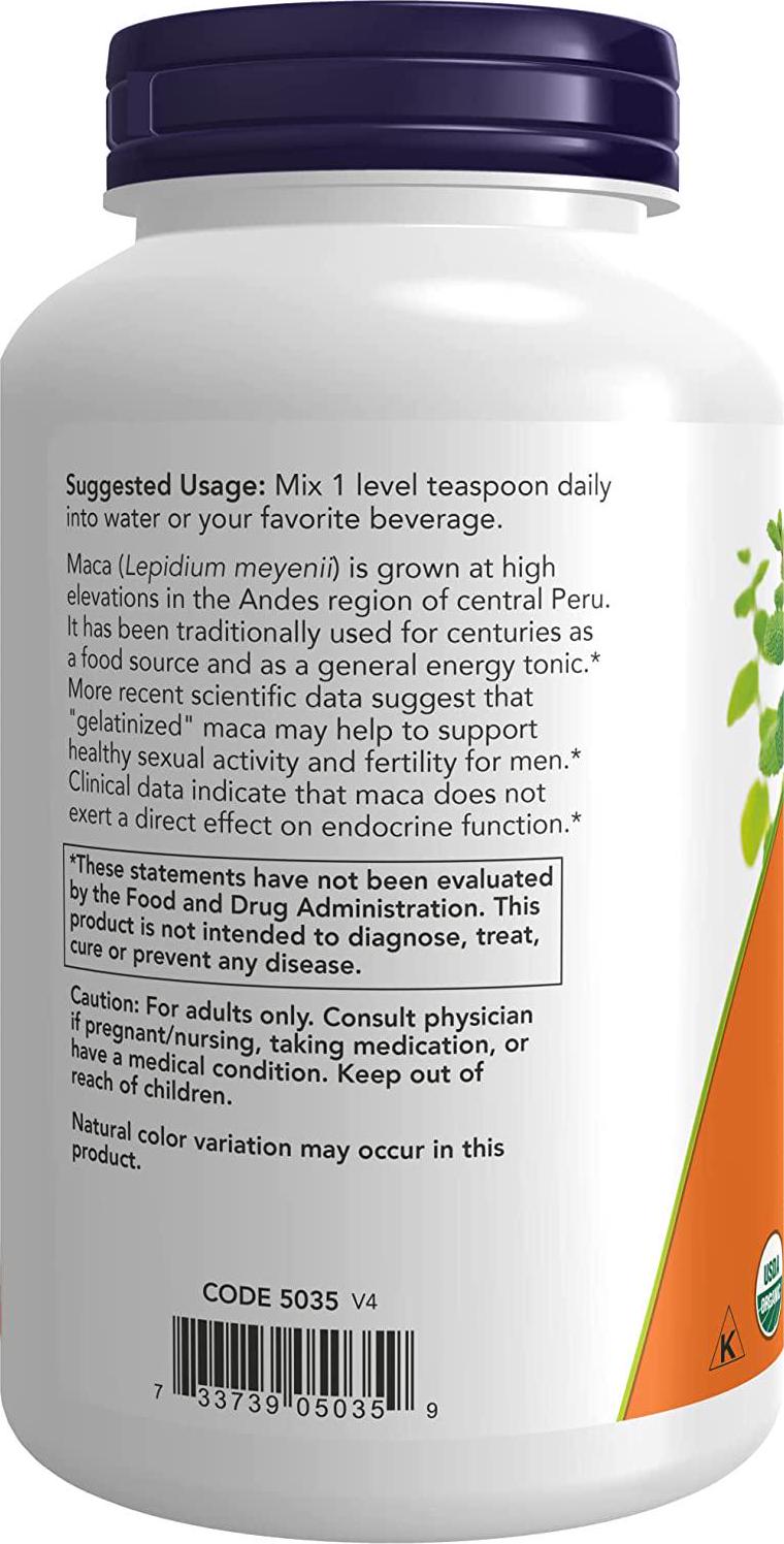 NOW Organic Maca Pure Powder,7-Ounce