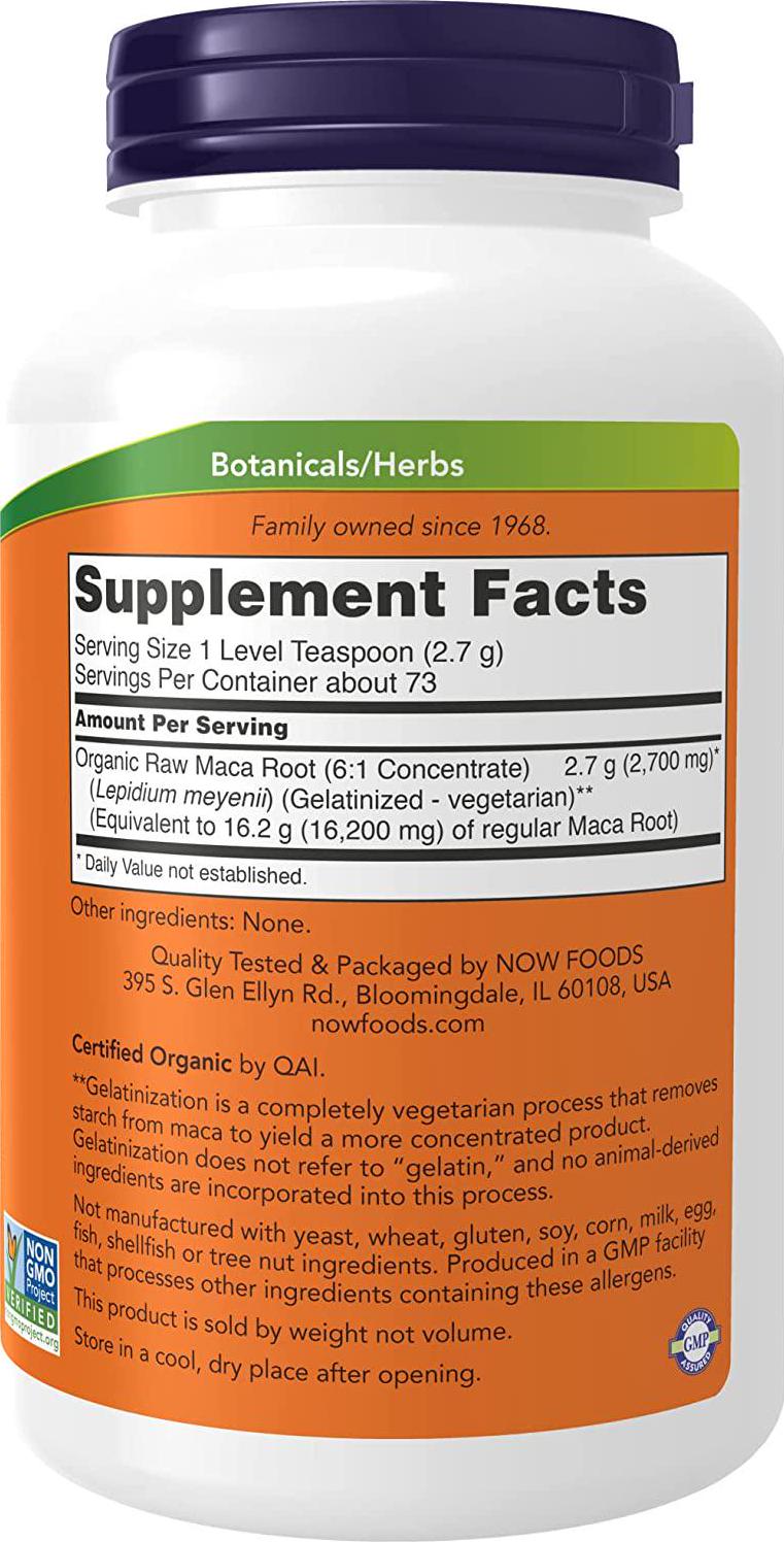 NOW Organic Maca Pure Powder,7-Ounce