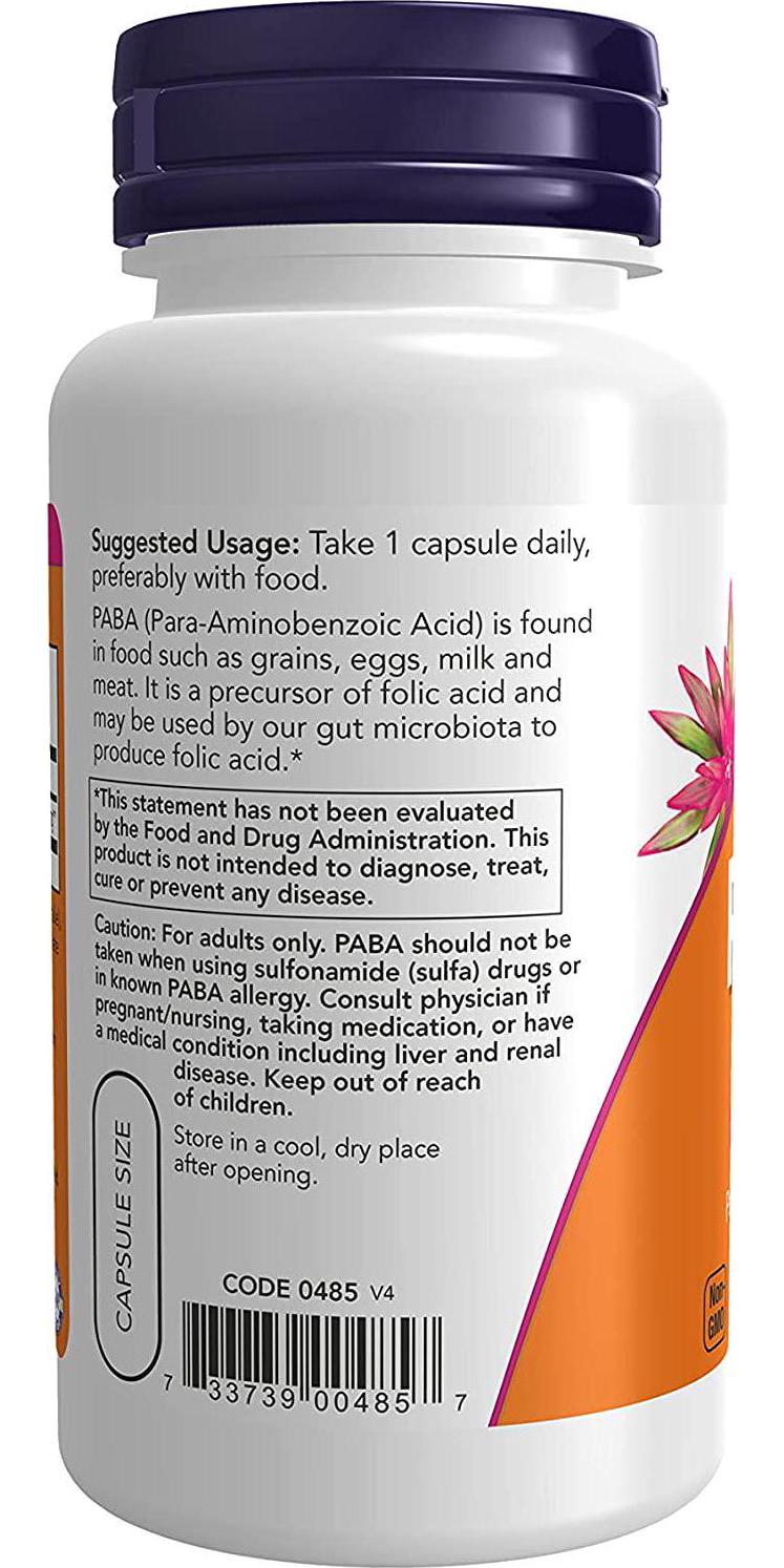 NOW PABA 500mg,100 Capsules