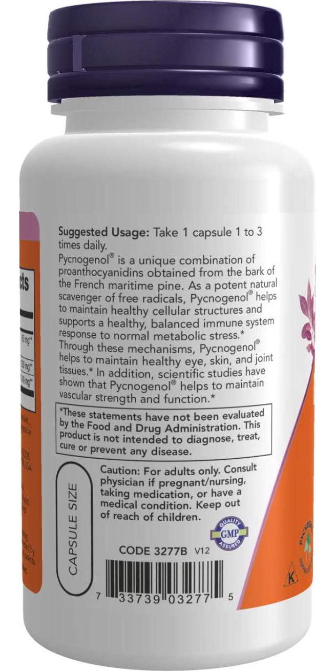 NOW Pycnogenol 60 mg,50 Veg Capsules