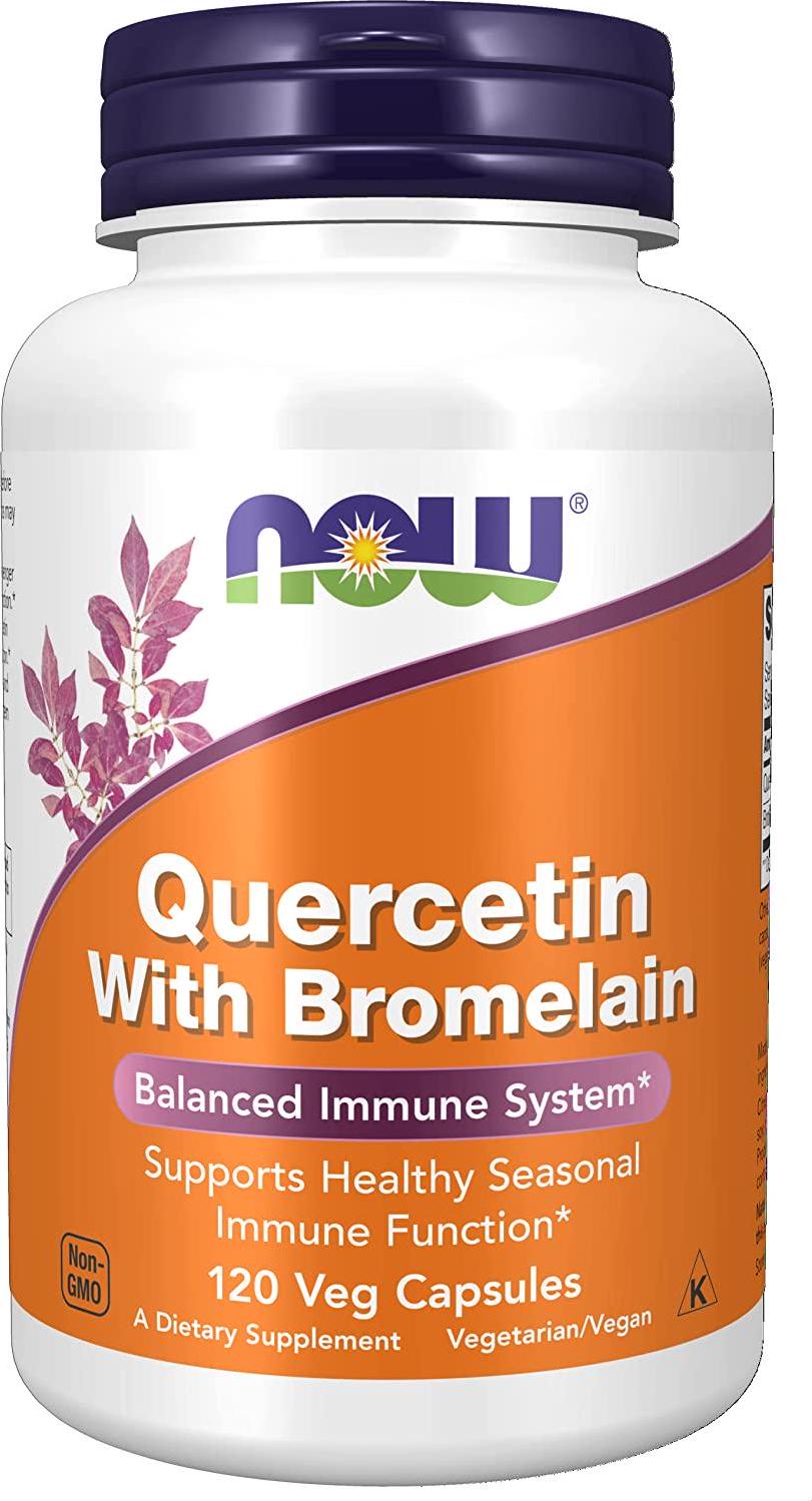 NOW Quercetin with Bromelain,120 Veg Capsules